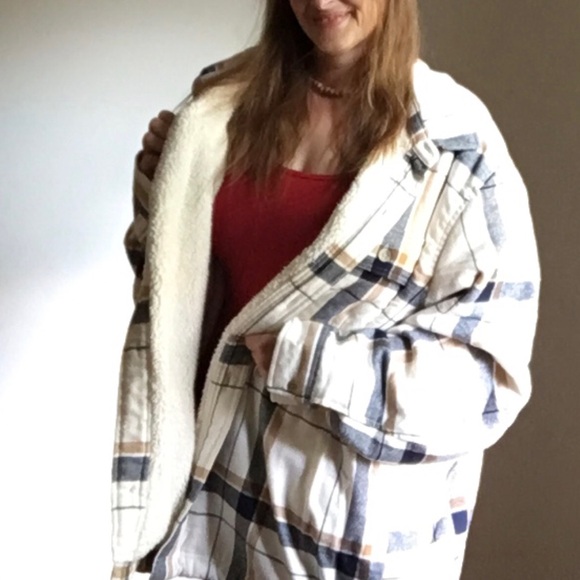 Old Navy Cozy Everyday Plaid Sherpa-Lined Flannel Jacket - Picture 4 of 4